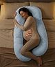 BAYBEE Premium Pregnancy Pillow for Women | Maternity Pillows for Pregnancy Sleeping with 360° Full Body Support | Pregnancy Pillow with Removable Washable Cover & Zipper Closure for Easy Use (Blue)