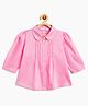 Campana 100% Cotton Woven Three Fourth Sleeves Pleated Top - Light Pink