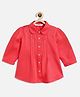 Campana 100% Cotton Woven Three Fourth Sleeves Pleated Top - Peach