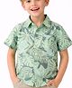 CrayonFlakes Cotton Woven Half Sleeves Tropical Theme Printed Shirt - Green