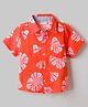 CrayonFlakes Cotton Woven Half Sleeves Floral Printed Shirt -  Orange