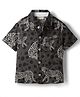 CrayonFlakes Cotton Woven Half Sleeves Cheetah Printed Shirt - Grey