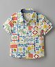CrayonFlakes Cotton Woven Half Sleeves Tropical Theme Printed Shirt - Off White
