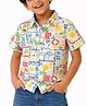 CrayonFlakes Cotton Woven Half Sleeves Tropical Theme Printed Shirt - Off White