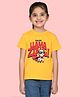 NUSYL Cotton Blend Knit Half Sleeves Youre Llama Zing Text Printed Tee - Yellow