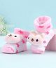 Cute Walk by Babyhug Socks Shoes With Animal Applique - Pink