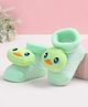 Cute Walk by Babyhug Fabric Ankle Length Socks Shoes with Duck Applique- Sea Green