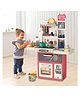 Sanjary Kids Deluxe Pretend Play Kitchen Set with Lights, Sounds, Stove, Oven, Sink, Accessories, Storage Shelves and Utensils color design may vary