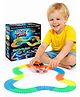Sanjary Magic Tracks Glow in the Dark Racing Set with 220 Pieces, Flexible Track, Light Up Car, Kids Building Toy color design may vary