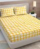 FABINALIV Yellow Geometric 300 TC Cotton Blend King Size Double Bedsheet with 2 Pillow Covers