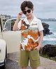 OLLINGTON ST. Half Sleeves Shirt & Shorts With Leaf Print - Multicolor