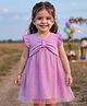 Babyhug Mesh Knit One Piece Dress with Bow Detail Purple 12-18 Months