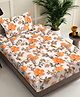 FABINALIV Multicolor Floral 300 TC Cotton Blend 7D Single Bedsheet with 1 Pillow Cover