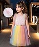 Hola Bonita Knit Sleeveless Party Dress with Sequin Detailing & Belt - Multicolor