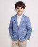 Rare Juniors Embosis Hosiery Full Sleeves Abstract Printed Blazer - Light Blue