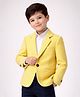 Rare Juniors Embosis Hosiery Full Sleeve Textured Blazer - Mustard