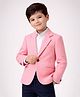 Rare Juniors Embosis Hosiery Woven Full Sleeves Check Textured Blazer - Light Pink