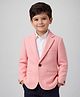 Rare Juniors Embosis Hosiery Woven Full Sleeves Solid Blazer - Light Pink