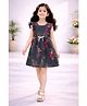 Tiara Cotton Modal Knit Sleeveless Floral Printed Dress - Black