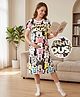 Bella Mama Disney Single Jersey Knit Half Sleeves Nighty with Minnie Mouse Graphics - Multicolor