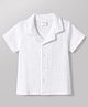 Babyhug Cotton Woven Shirt Half Sleeve Resort Collar Solid White 9-12 Months