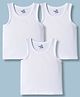 Doodle Poodle 100% Cotton Knit Sleeveless Solid Vests Pack of 3 - White
