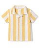 Babyhug Cotton Woven Shirt Half Sleeve Resort Collar Striped Yellow 12-18 Months