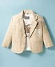 Dapper Dudes Woven Full Sleeves Checkered Blazer With Typographic Tee - Cream