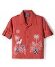 Dapper Dudes Woven Full Sleeves Shirt With Tropical Theme Embroidery - Orange