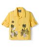 Dapper Dudes Woven Full Sleeves Shirt With Tropical Theme Embroidery - Yellow