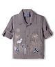 Dapper Dudes Woven Full Sleeves Shirt With Tropical Theme Embroidery - Grey