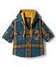 Dapper Dudes Woven Full Sleeves Hooded Shirt with Checks - Mustard