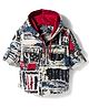 Dapper Dudes Woven Full Sleeves Abstract Printed Hooded Shirt - Maroon