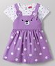 Babyhug Cotton Knit Frocks with Inner Tee Polka Dot Lavender 12-18 Months