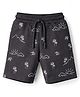 Evimo Single Jersey Knit Knee Length Beach Theme Printed Shorts - Grey