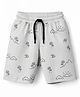 Evimo Single Jersey Knit Knee Length Beach Theme Printed Shorts - Light Grey
