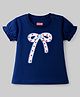 Babyhug Cotton Knit Half Sleeves T-Shirts With Bow Embroidery & Applique Detailing - Multicolor