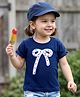 Babyhug Cotton Knit Half Sleeves T-Shirts With Bow Embroidery & Applique Detailing - Multicolor