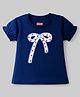 Babyhug Cotton Knit Half Sleeves T-Shirts With Bow Embroidery & Applique Detailing - Multicolor
