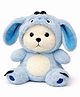 TOYTALES 30 cm Hoodie Bear Soft Plush Teddy Bear with Removable Cap & Long Ears Stuffed Soft Toy for Boys & Girls - Blue