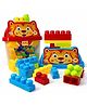 Toytales Building Blocks Set  Colorful Blocks with Lion Shape Storage Jar for Kids 24 Pieces -Multicolor