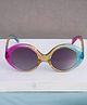 DukieKooky Glitter Embellished Ombre UV Protection Oval Sunglasses - Pink Yellow & Blue