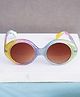 DukieKooky Glitter Embellished Ombre UV Protection Oval Sunglasses - Yellow Blue & Green
