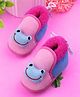 KIDSUN Frog Applique & Fur Detailed Booties - Pink