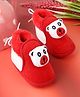 KIDSUN Teddy Bear Applique & Fur Detailed Booties - Red