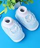 KIDSUN Butterfly Applique Detailed & Lace Embellished Booties - Sky Blue