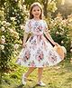 Bolly Lounge Cotton Blend Woven Half Sleeves Floral Printed Dress - White