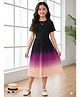 Bolly Lounge Cotton Blend Woven Half Sleeves Ombre  Dress - Black