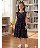 Bolly Lounge Cotton Blend Woven Sleeveless Cherries Printed Dress - Navy Blue