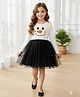 Bolly Lounge Cotton Blend Knit Full Sleeves Snowman Face Printed Dress - White